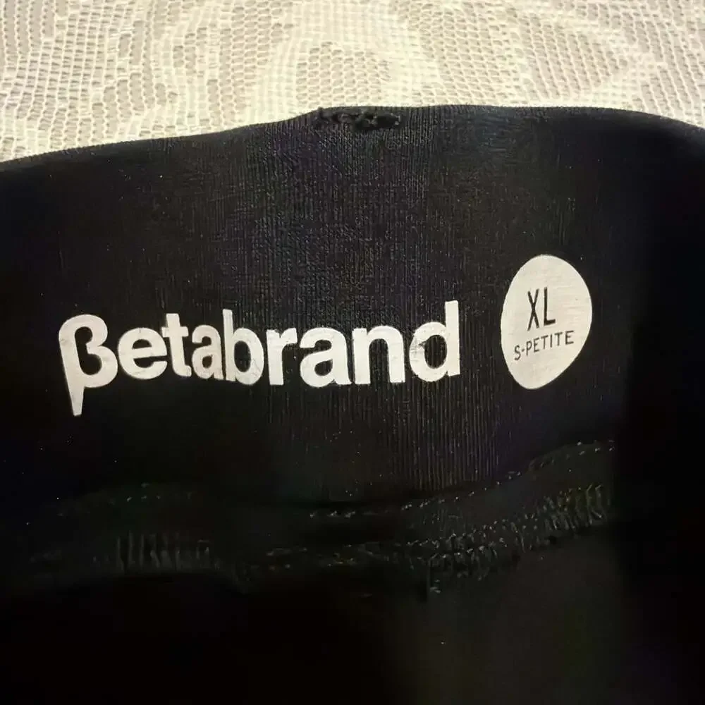 Betabrand Black Straight Leg Dress Pants XLP/W33.5/L24.5 Petite Dressy Office